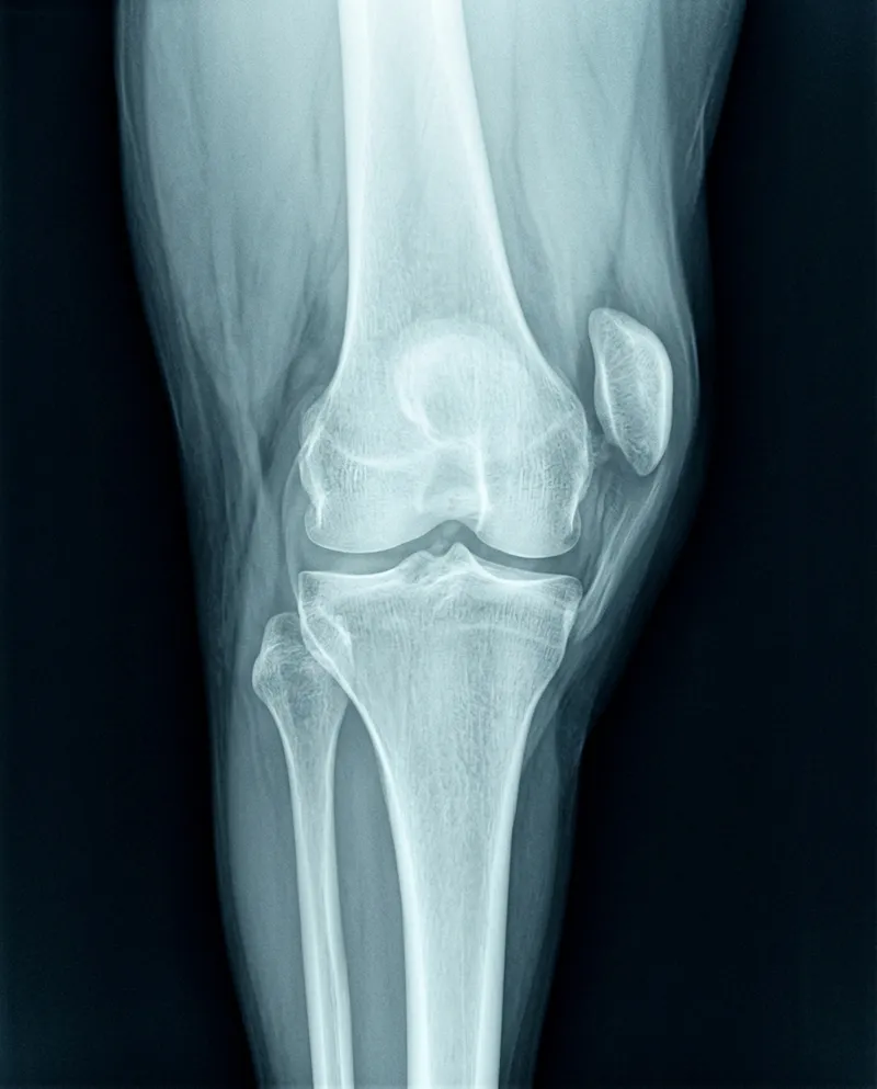Radiografia do joelho de um cão num negatoscópio (ilustrativa)